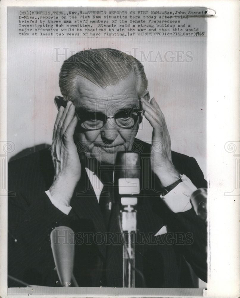 1965 Press Photo Senator John Stennis - Historic Images