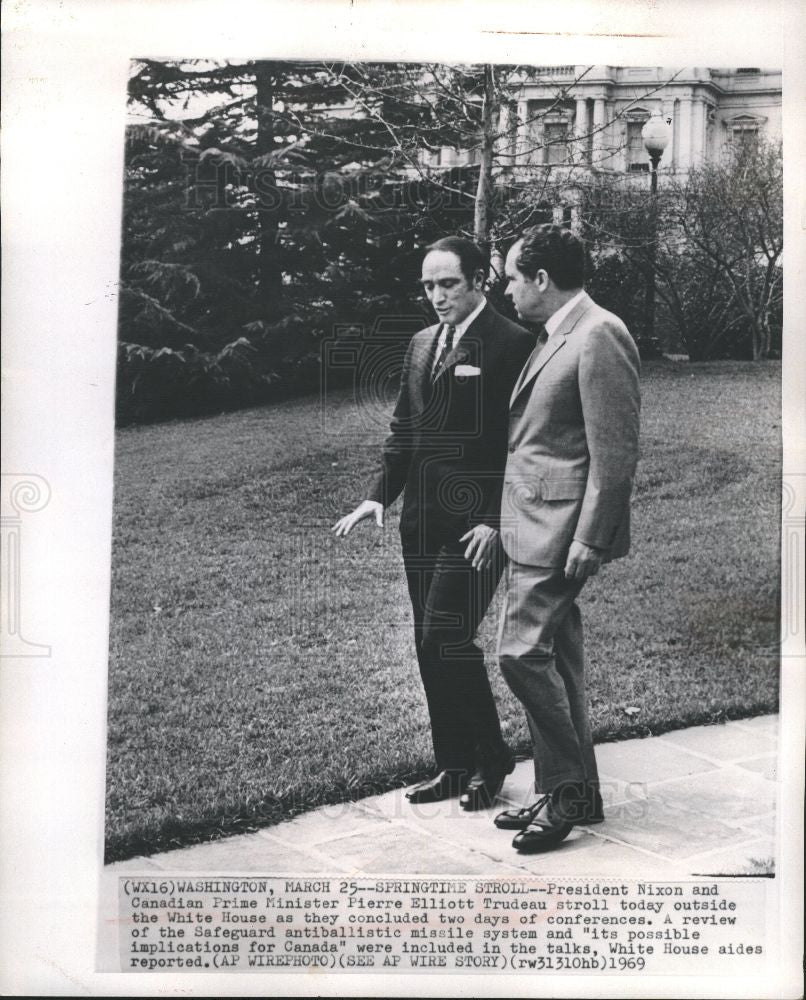 1969 Press Photo Richard Nixon, Pierre Trudeau - Historic Images