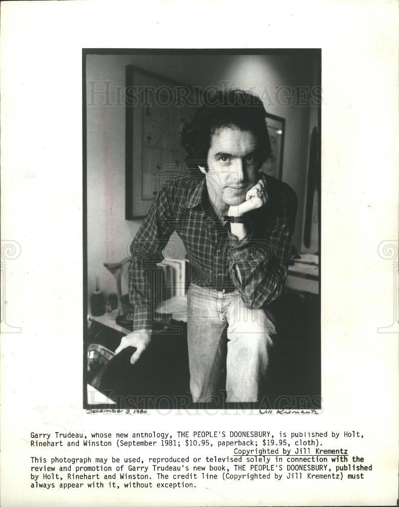 1982 Press Photo American cartoonist Garry Trudeau - Historic Images
