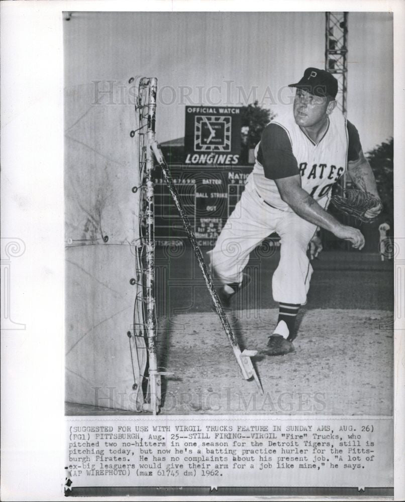 1962 Press Photo Virgil Trucks Chicago White Sox MLB - Historic Images