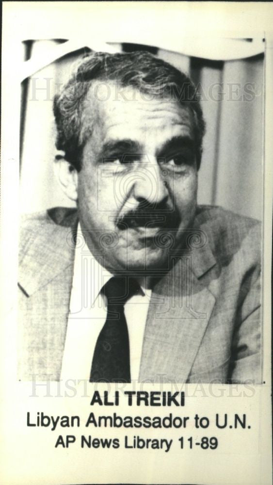 1989 Press Photo Ali Treki Libyan diplomat - Historic Images