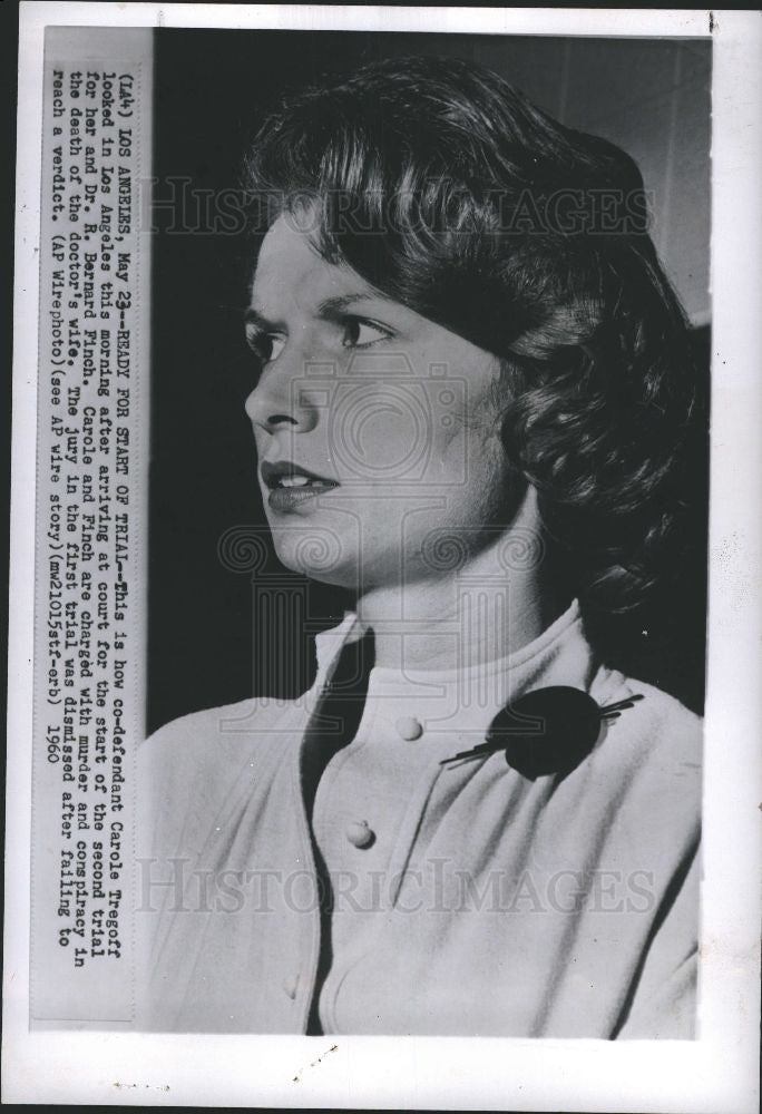 1960 Press Photo Carole Tregoff murder trial Dr. Finch - Historic Images