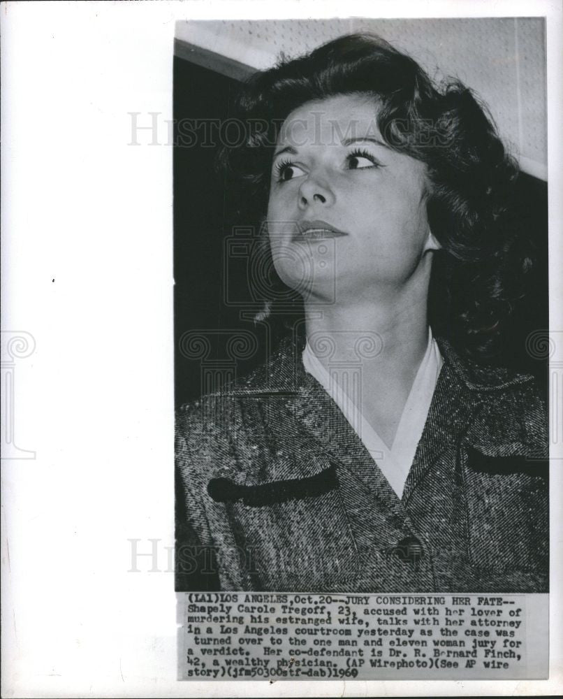 1960 Press Photo L.A. Carole Tregoff On Trial Murder - Historic Images