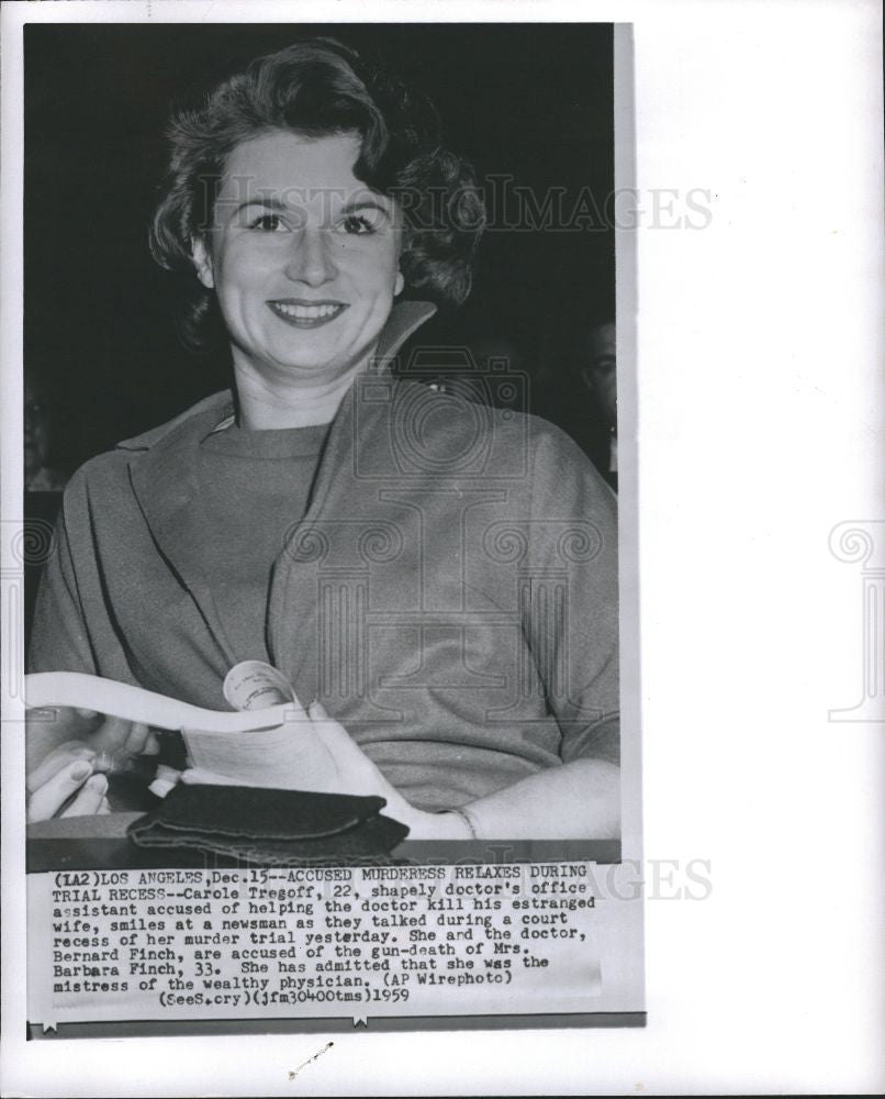 1959 Press Photo Carole Tregoff - Accusded Murderess - Historic Images