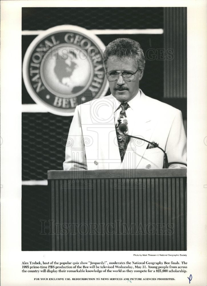 Press Photo Alex Trebek game show Jeopardy host - Historic Images