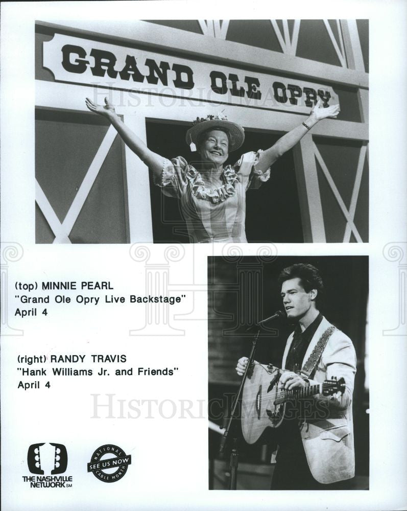 1987 Press Photo Minnie Pearl Randy Travis Grand Ole - Historic Images