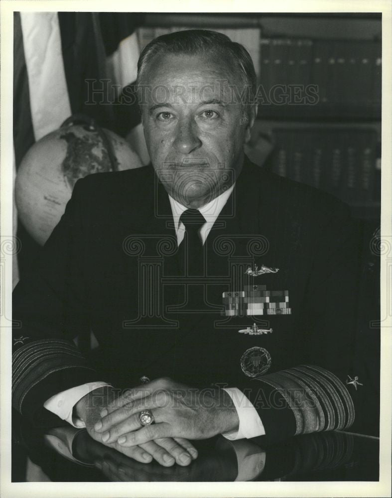 1989 Press Photo Admiral C.A.H. Trost Naval Operations - Historic Images