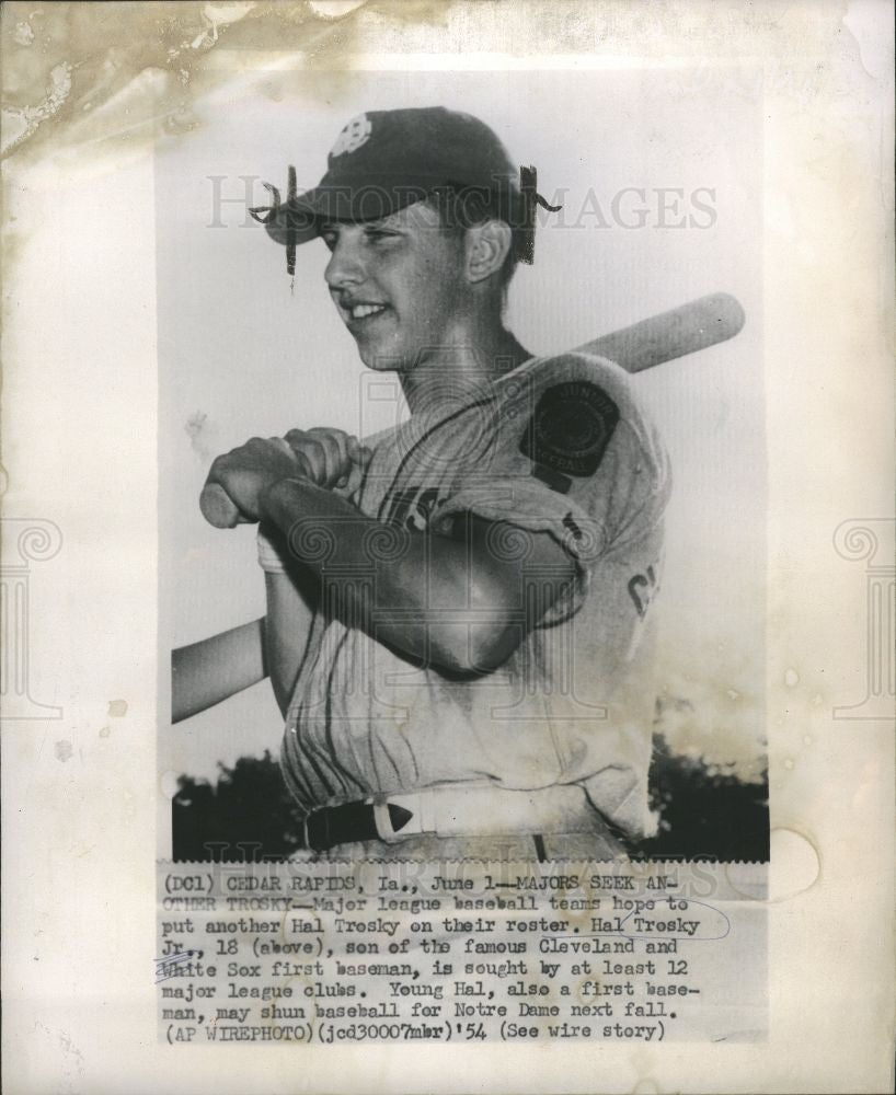 1954 Press Photo Hal Trotsky baseball - Historic Images