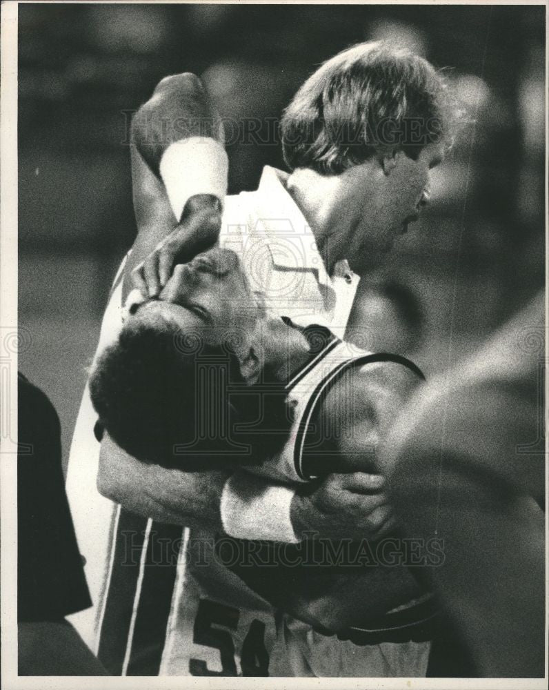 1983 Press Photo Detroit Pistons Forward Kelly Tripuka - Historic Images