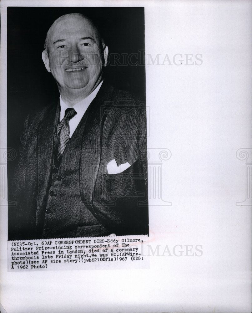 1967 Press Photo Eddy Gilmore dies Associated Press - Historic Images