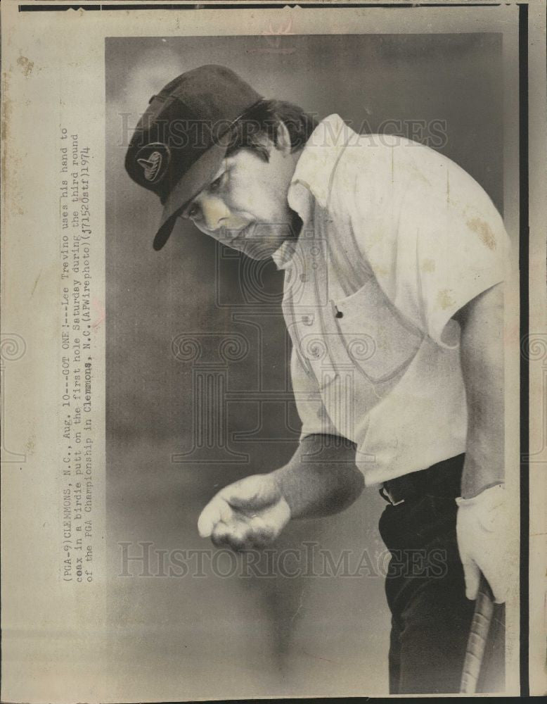 1974 Press Photo Lee Trevino, golf pro, PGA, Clemmons - Historic Images