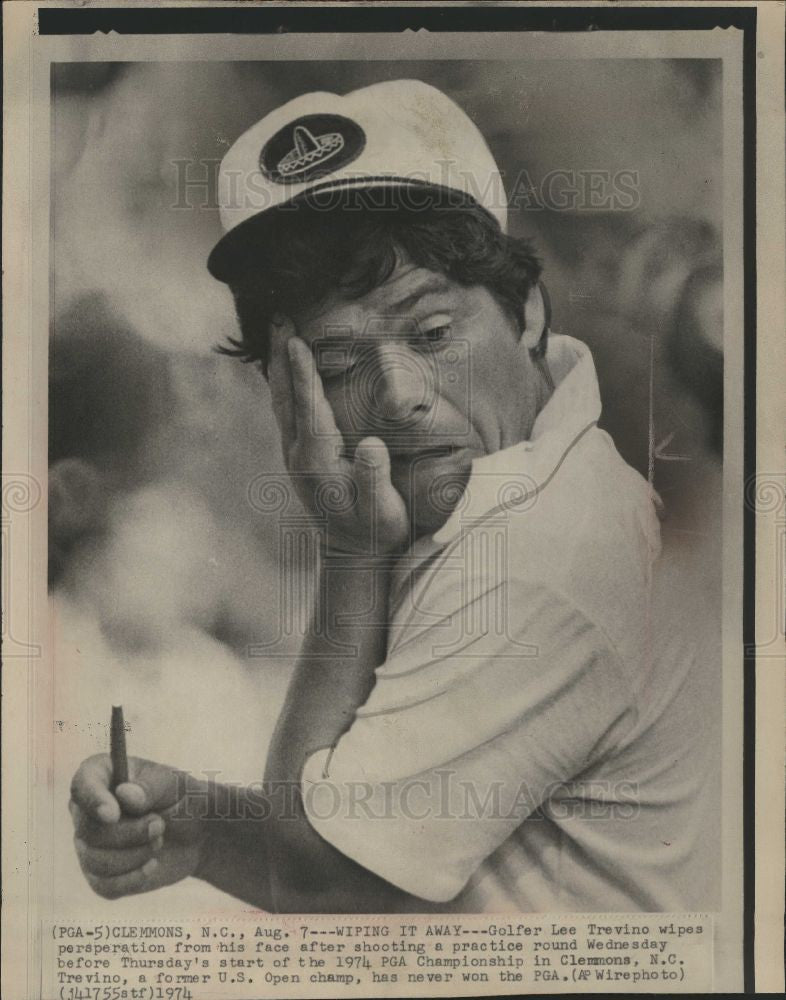 1974 Press Photo Lee Trevino PGA Championship Clemmons - Historic Images