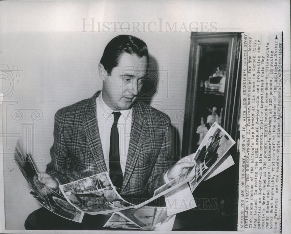 1963 Press Photo Thomas E.Trotter Jockey - Historic Images