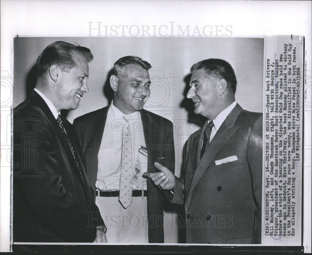 1956 Press Photo George J. Trimper Power Boat President - Historic Images