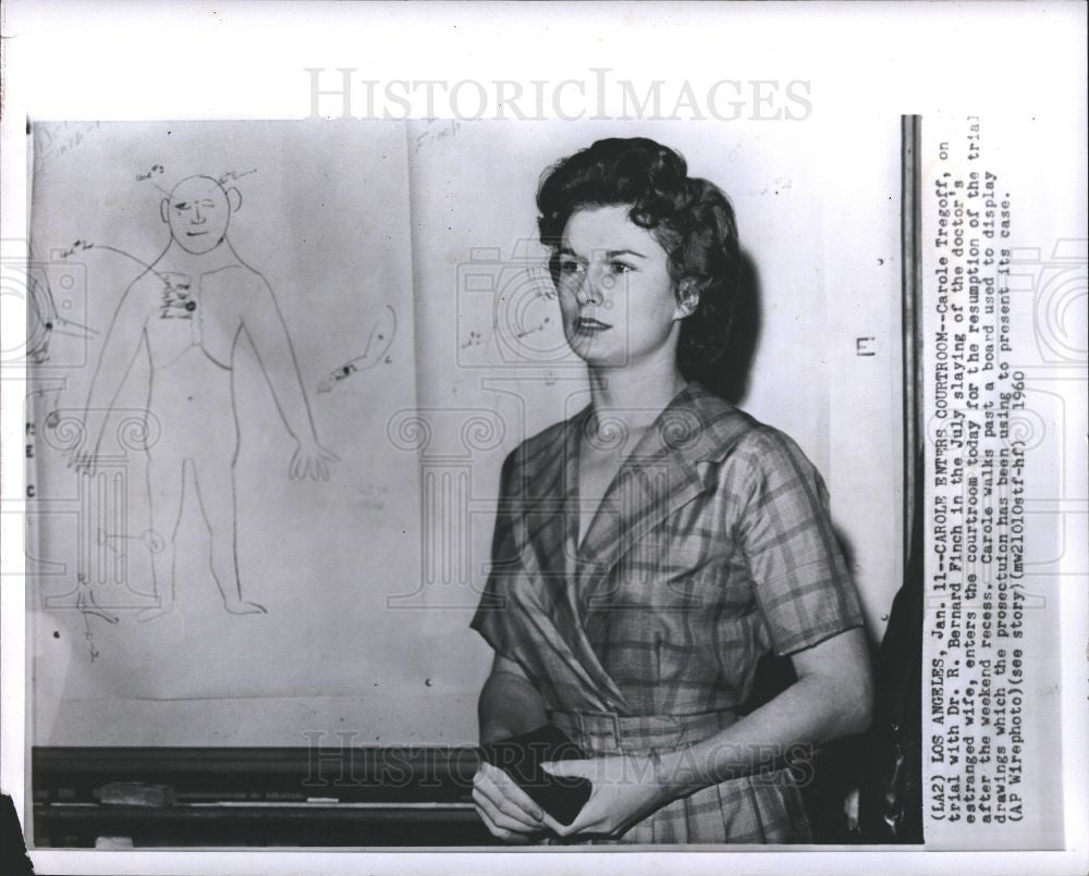 1960 Press Photo Carole Tregoff, Finch murder case - Historic Images