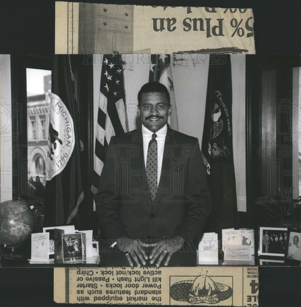 1993 Press Photo Arthur Blackwell II Detroit mayor - Historic Images