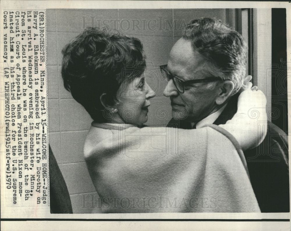 1970 Press Photo Judge Harry A. Blackmun and Wife - Historic Images