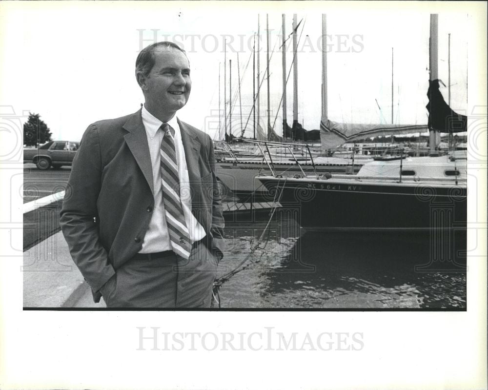 1986 Press Photo Jerry Blake Bayview Yacht Club - Historic Images
