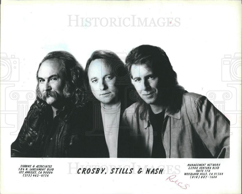 1990 Press Photo Crosby, Stills &amp; Nash (CSN) RockGroup - Historic Images