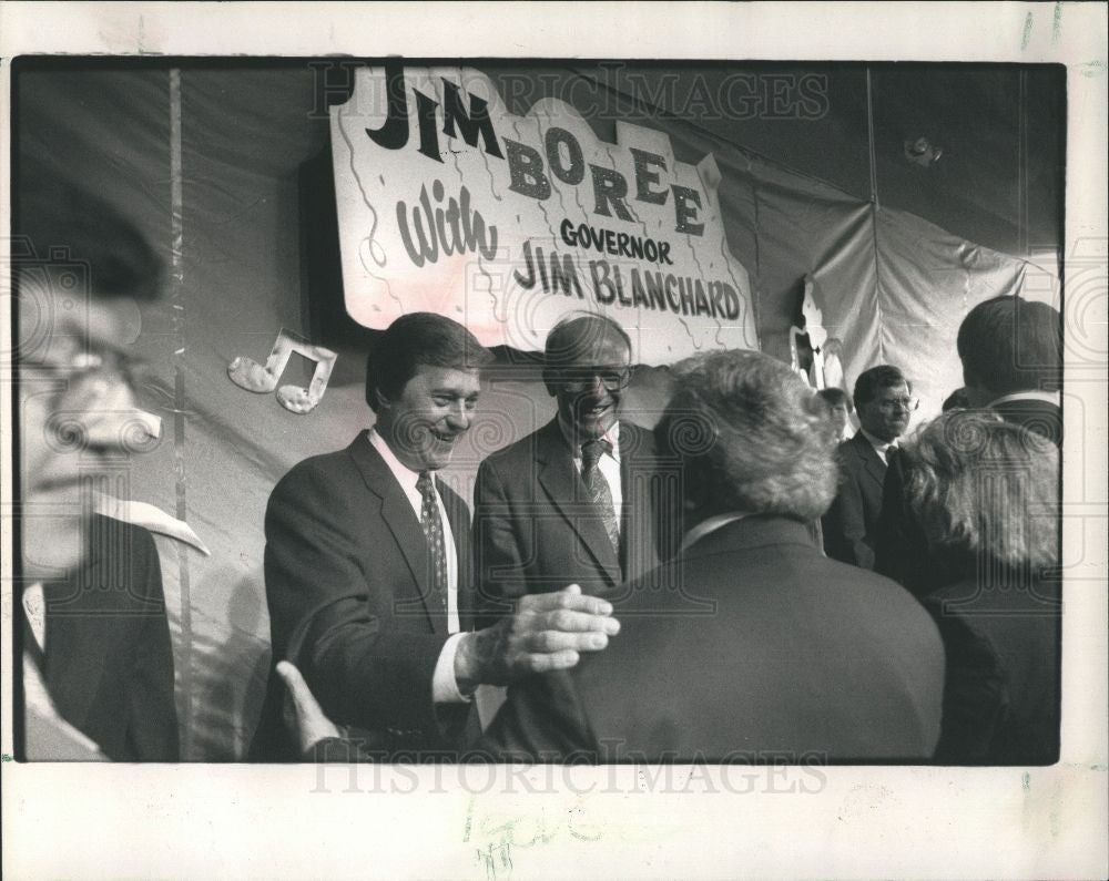 1989 Press Photo Gov. James Blanchard Detroit fundraise - Historic Images