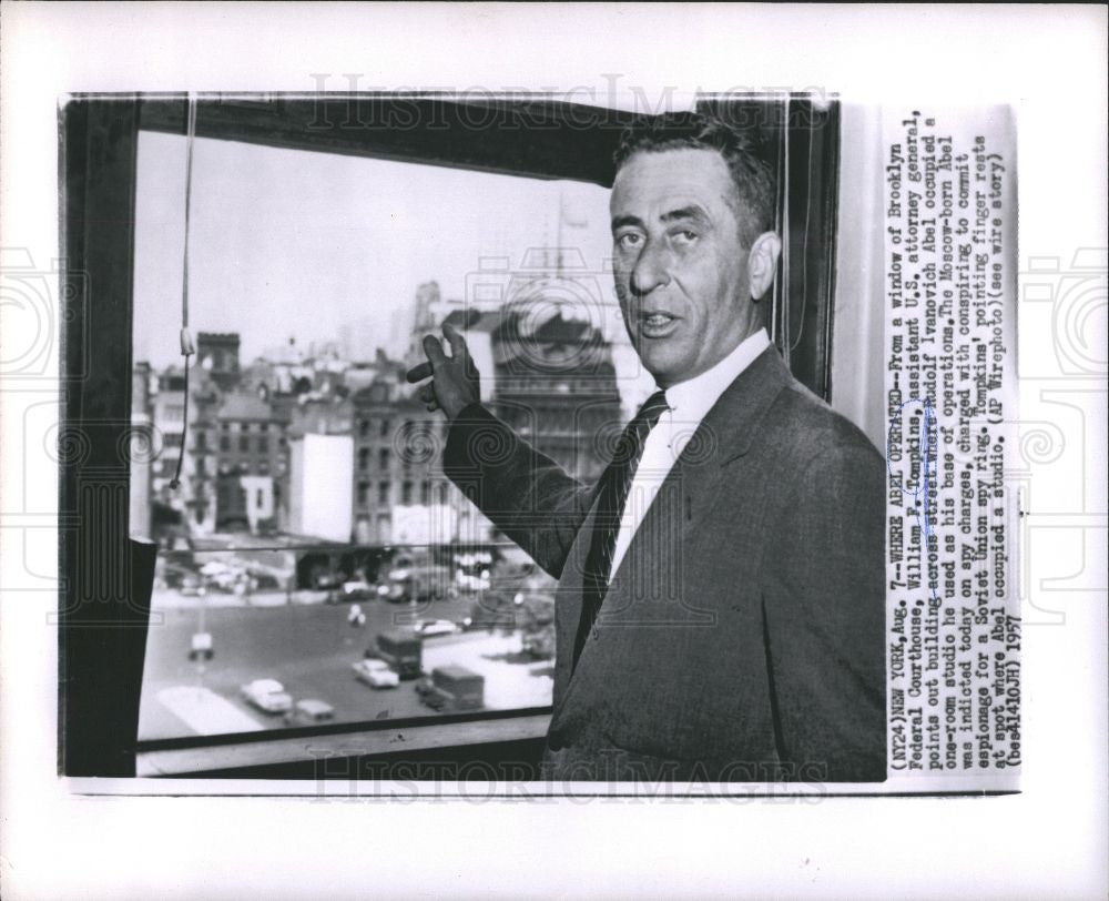 1957 Press Photo William F. Tompkins assistant U.S. - Historic Images