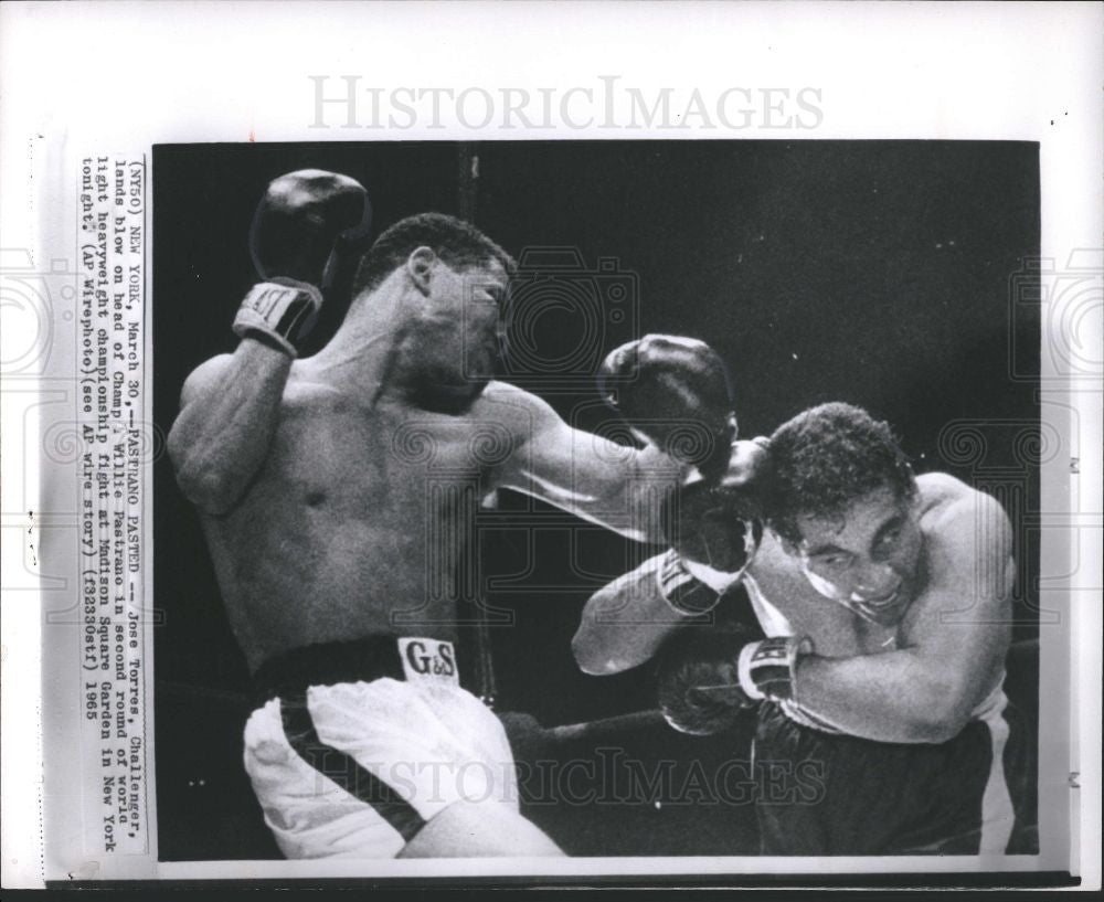 1965 Press Photo Jose Torres, challenger, Pastrano - Historic Images