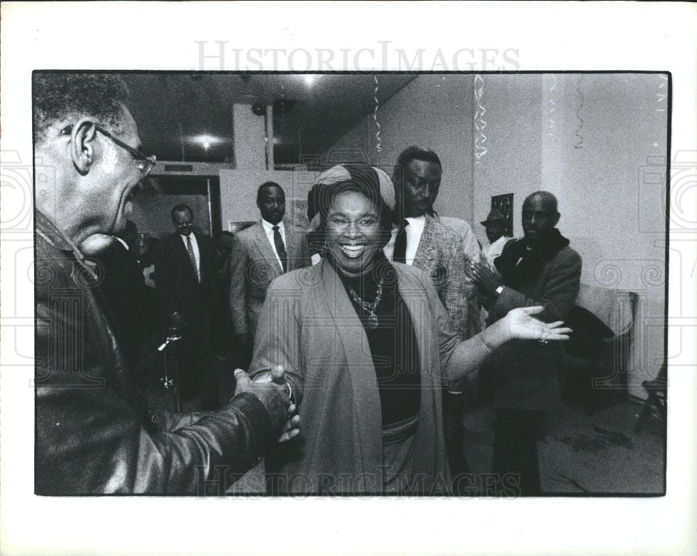 1990 Press Photo Barbara-Rose Collins Detroit Election - Historic Images