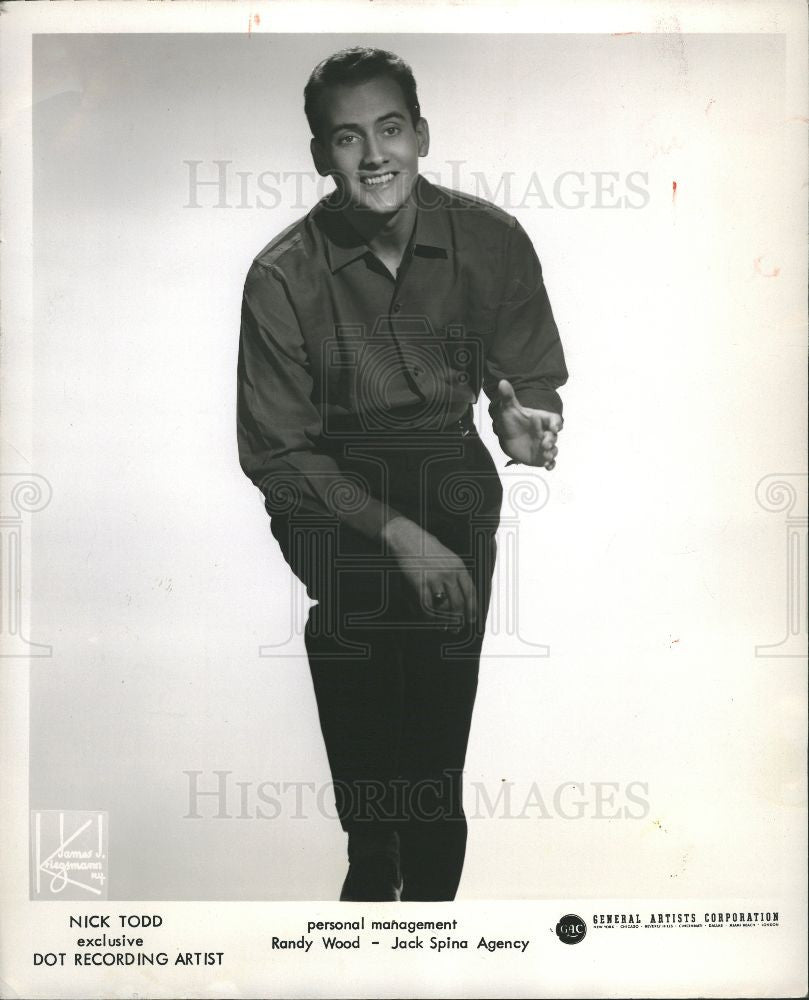 1957 Press Photo Nick Todd singer Pat Boone Billboard - Historic Images