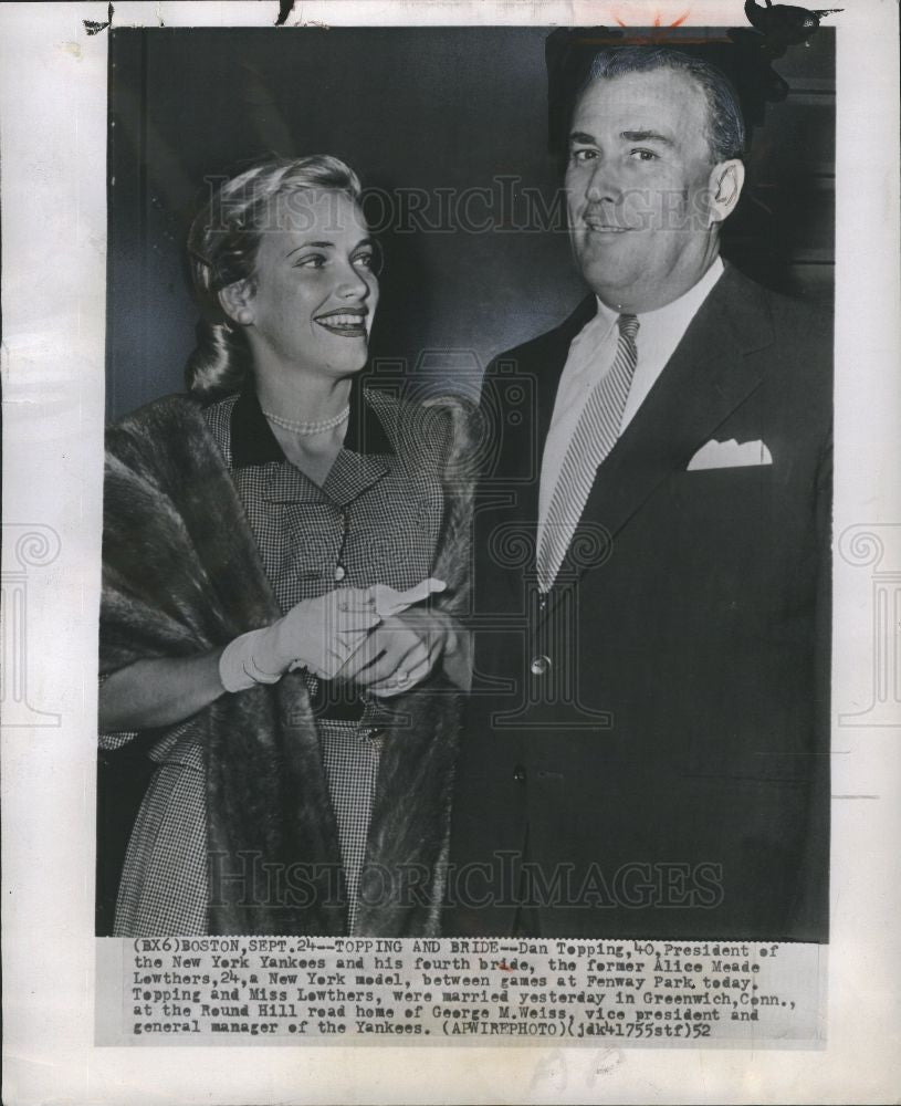 1952 Press Photo owner of newyoark yankees, president - Historic Images