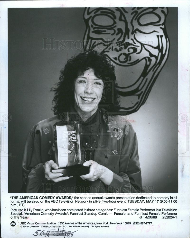 1988 Press Photo Lily Tomlin American actress comedian - Historic Images