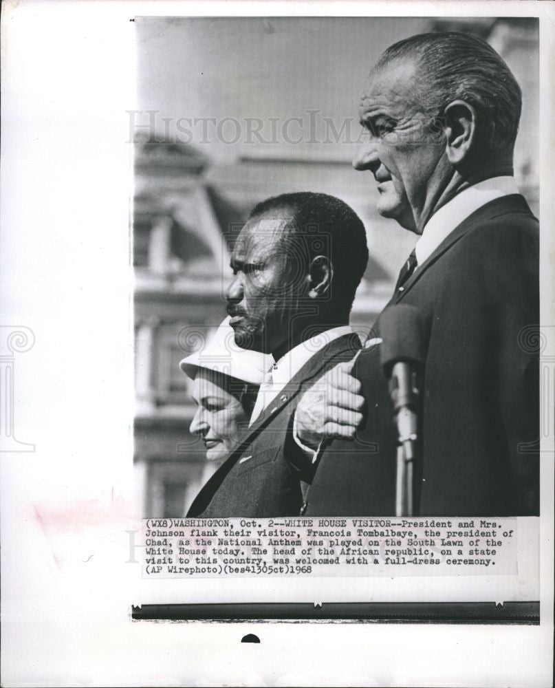 1968 Press Photo Francois Tombalbaye Lyndon Johnson - Historic Images