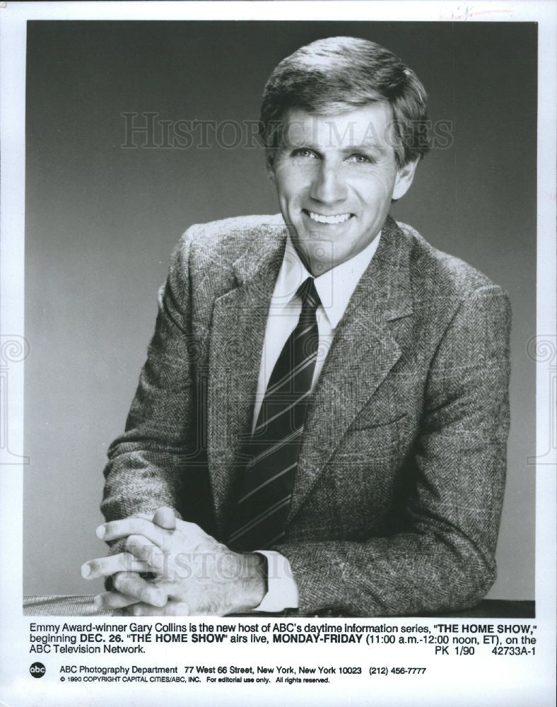 1990 Press Photo Gary Collins television performer - Historic Images