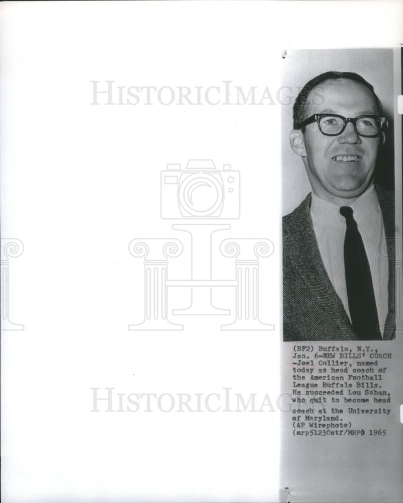 1966 Press Photo Joel Collier football coach - Historic Images