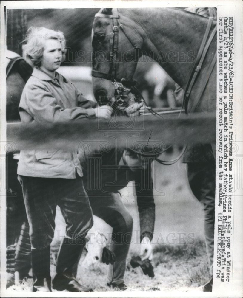 1961 Press Photo Princess Anne Windsor Castle Polo Pony - Historic Images