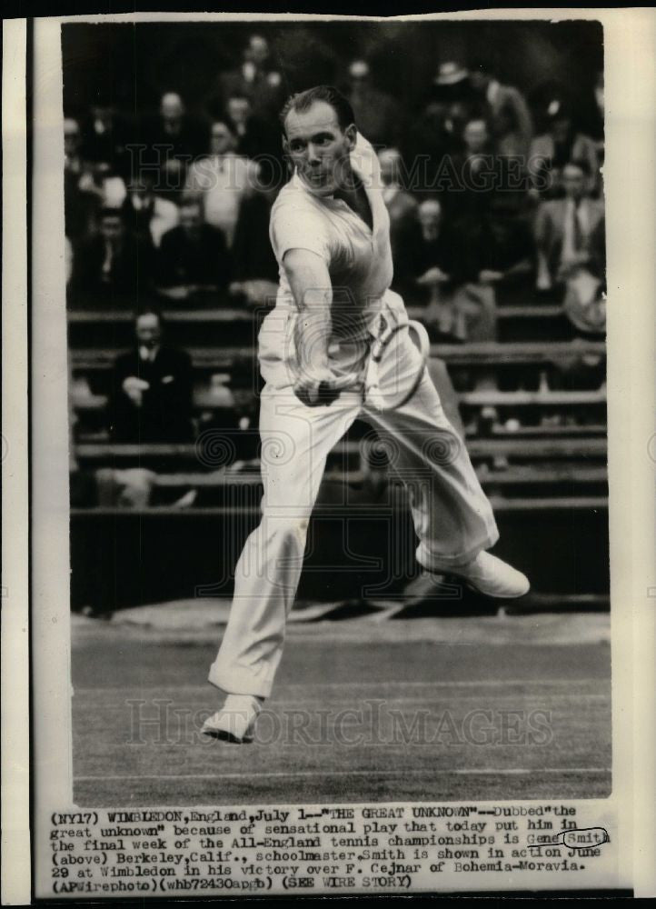 1939 Press Photo Gene Rmith Tennis Player - Historic Images