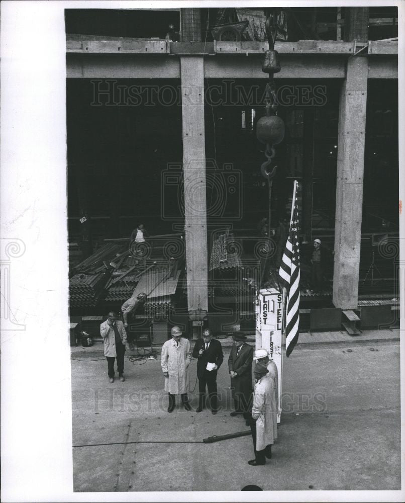 1963 Press Photo First Federal Savings ceremony flag - Historic Images