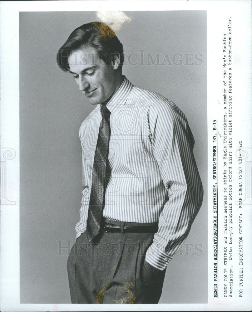 1987 Press Photo Eagle Shirtmakers Mens fashion - Historic Images