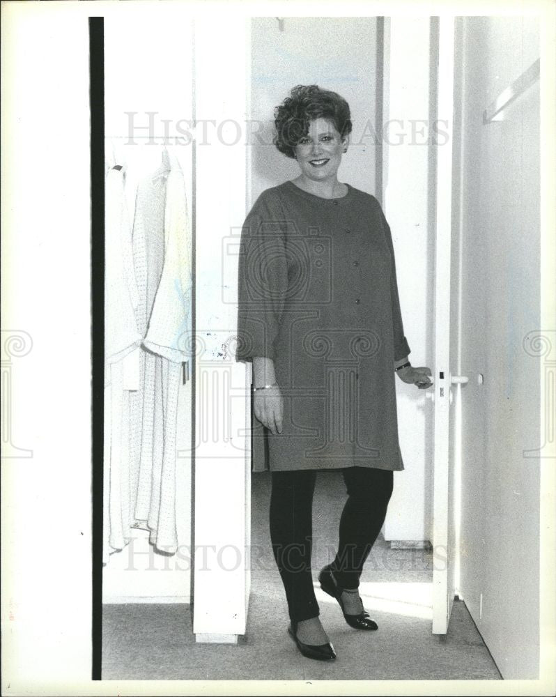 1985 Press Photo wool jersey leggings tunic - Historic Images