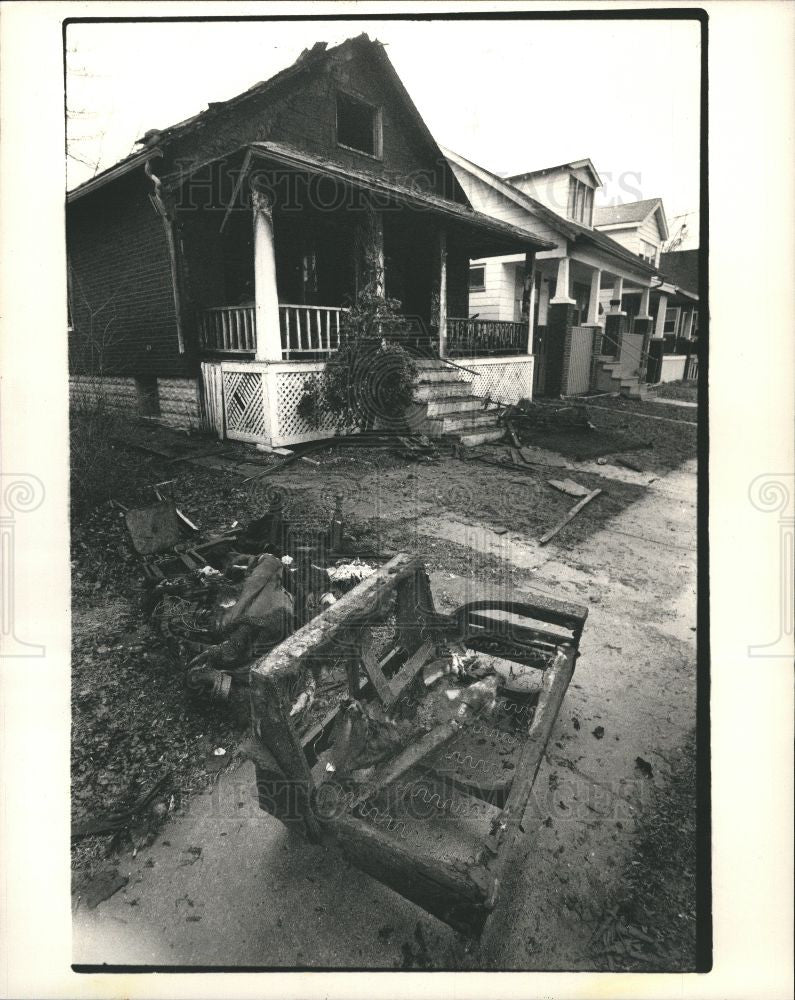 1987 Press Photo fire house  northeast Detroit - Historic Images