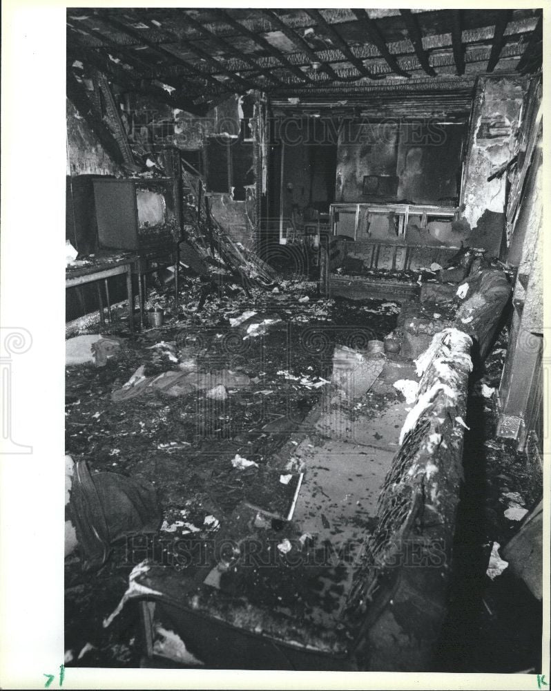 1986 Press Photo Pingree Detroit Rooming House Fire - Historic Images