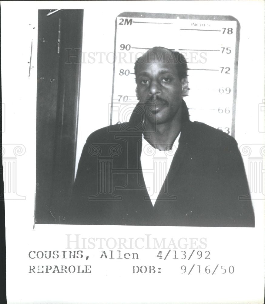 1992 Press Photo Allen Eugene Cousins most wanted. - Historic Images