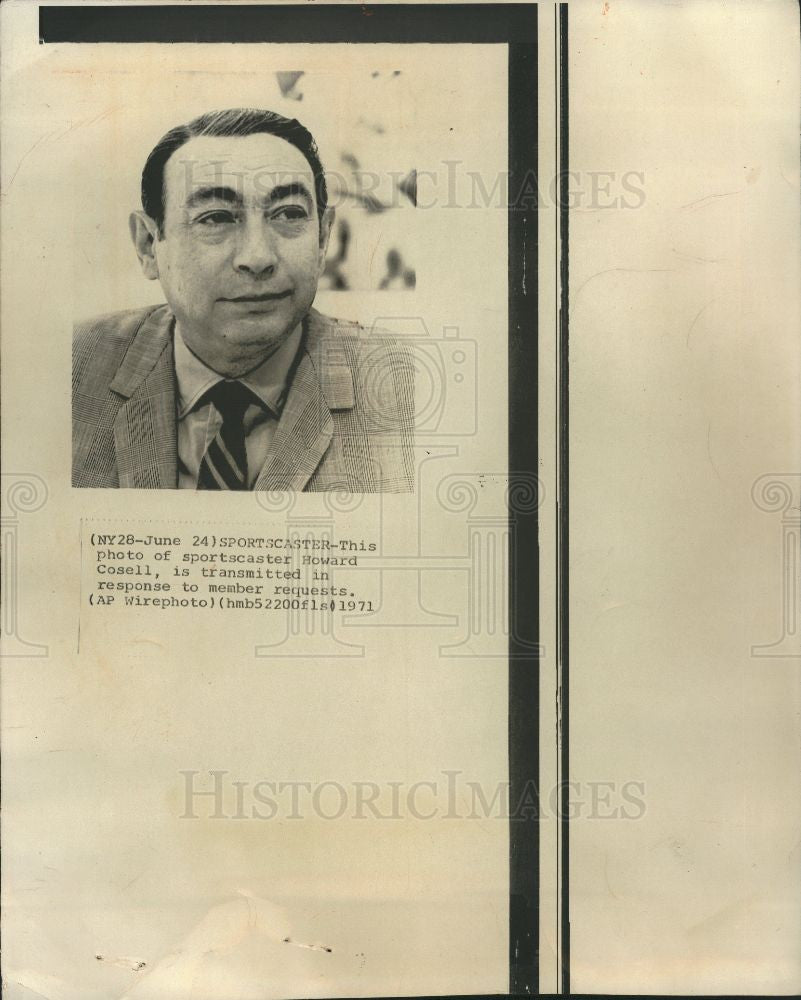 1971 Press Photo Howard Cosell Sportscaster announcer - Historic Images