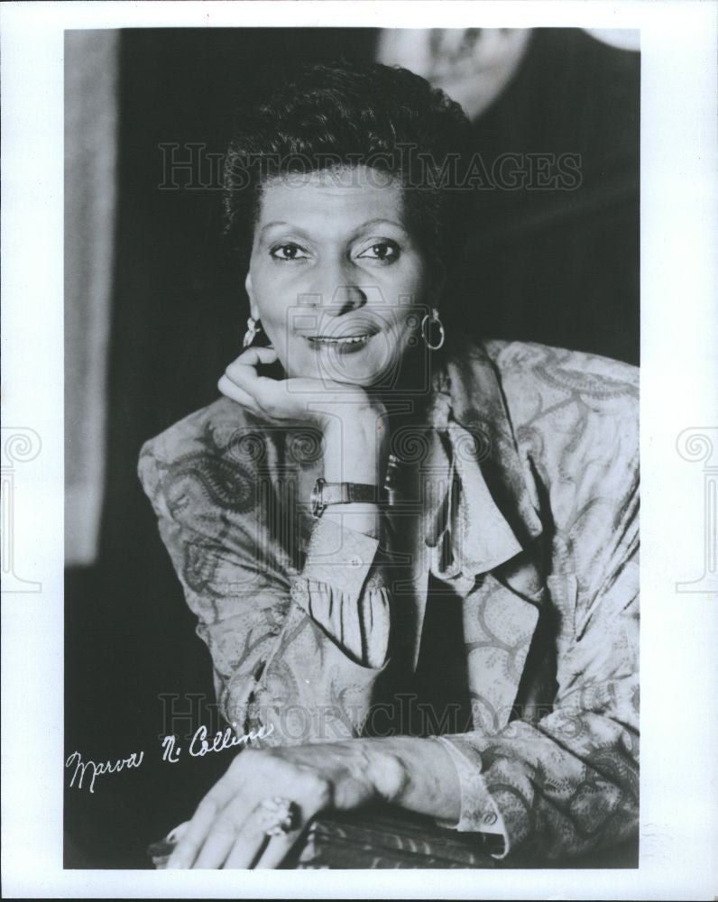 1987 Press Photo Marva Collins, American Educator. - Historic Images