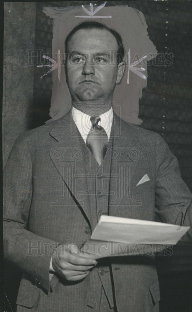 1932 Press Photo Frank Couzens mayor Detroit Michigan - Historic Images