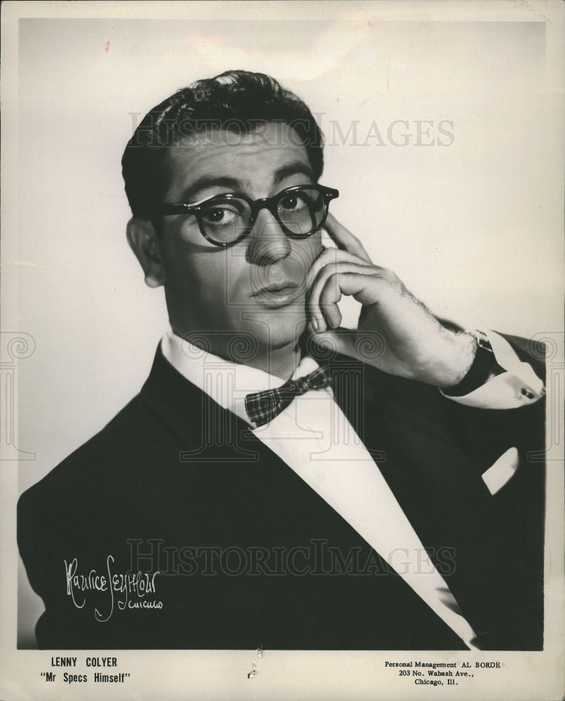 1959 Press Photo LENNY COLYER MR SPECS HIMSELF - Historic Images