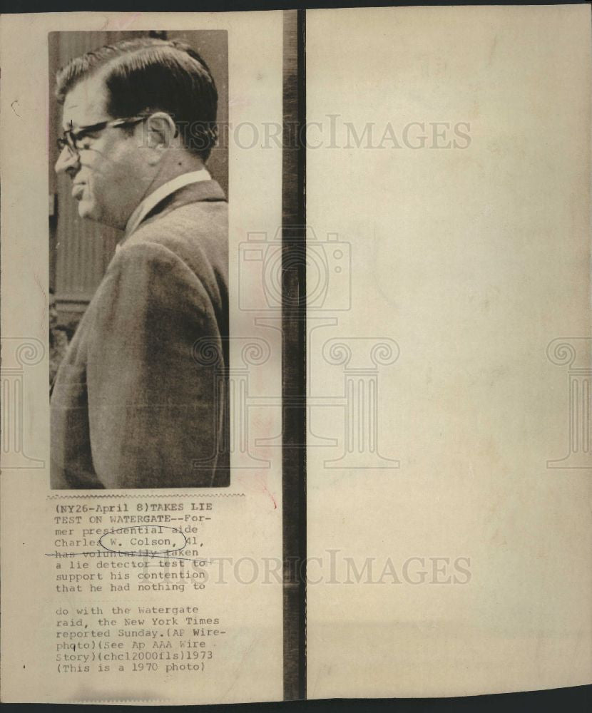 1973 Press Photo Charles W. Colson - Historic Images