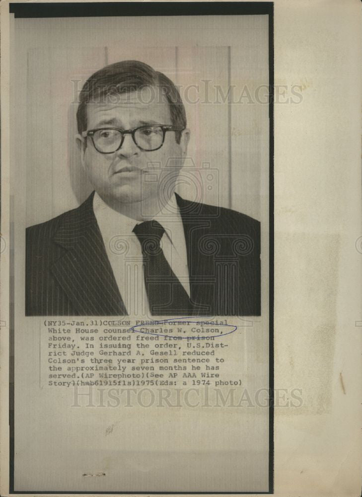 1975 Press Photo Charles W. Colson Special Counsel - Historic Images