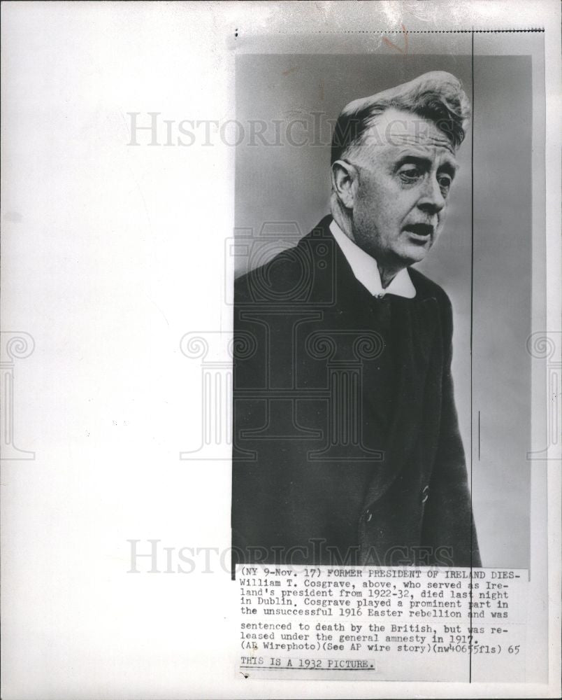 1965 Press Photo William Thomas Cosgrave politician - Historic Images