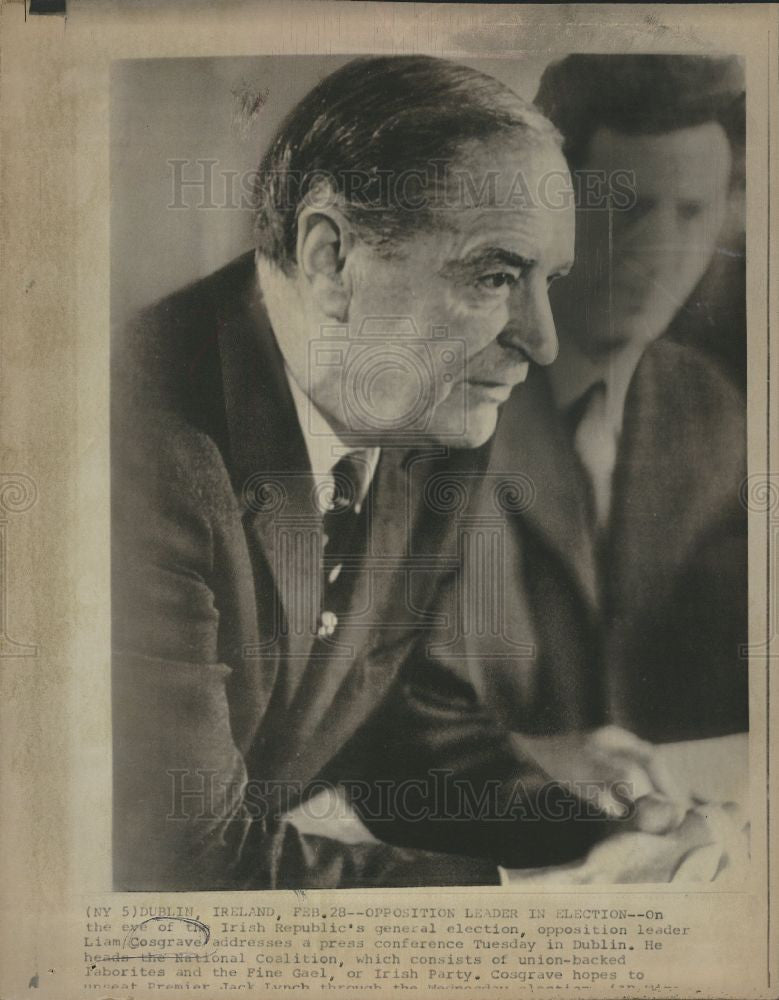 1973 Press Photo Liam Cosgrave Politician - Historic Images