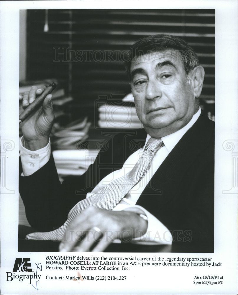 1994 Press Photo Howard Cosell sports A&E Biography - Historic Images